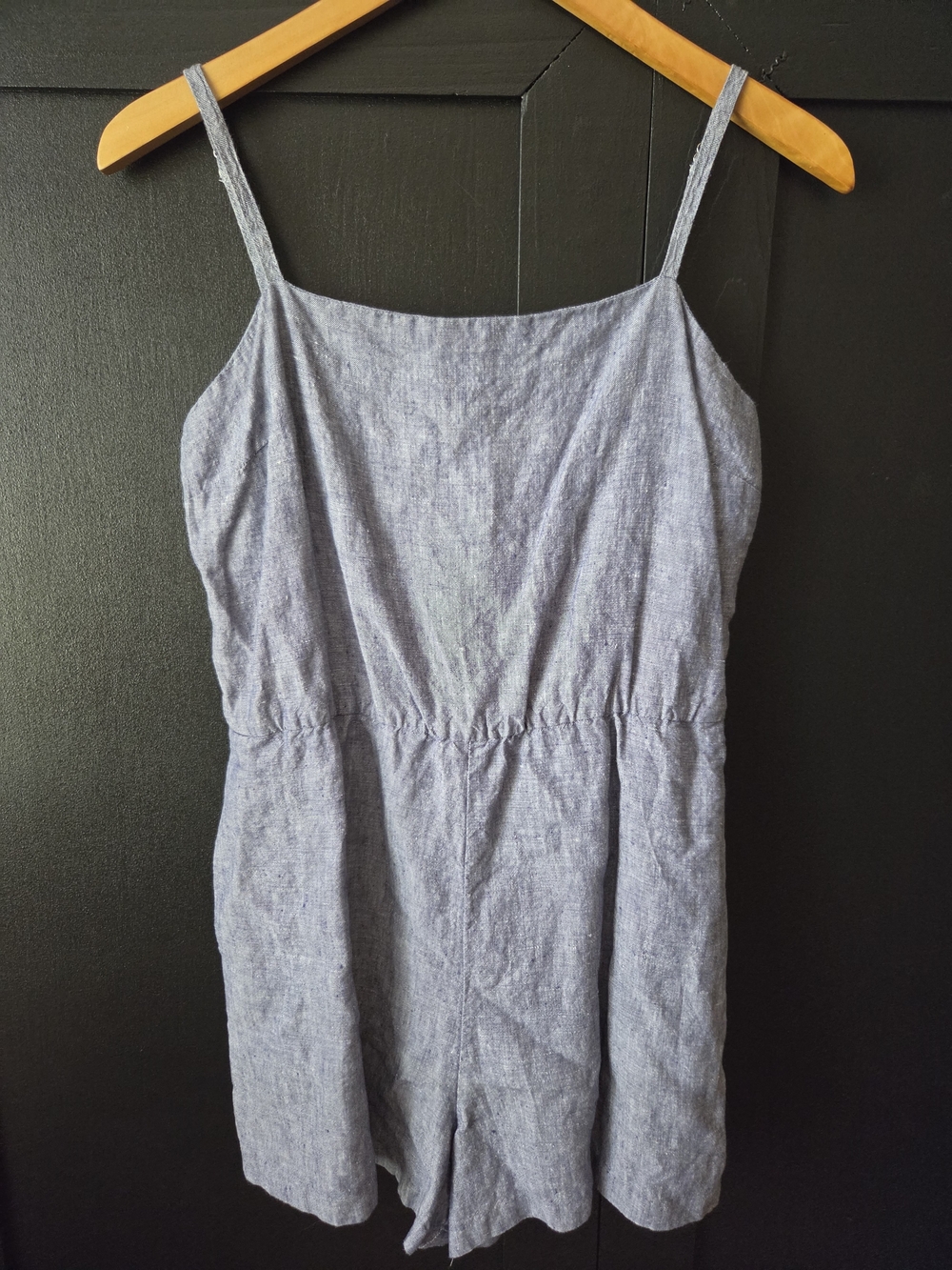 Cynthia Rowley Women's Blue Linen Spaghetti-Strap Romper ~ Size 6